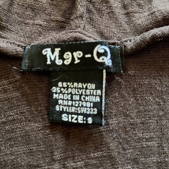 Mar-Q Brown Lightweight Knit Dress with Hood Junior Size Small Pockets - Picture 4 of 8